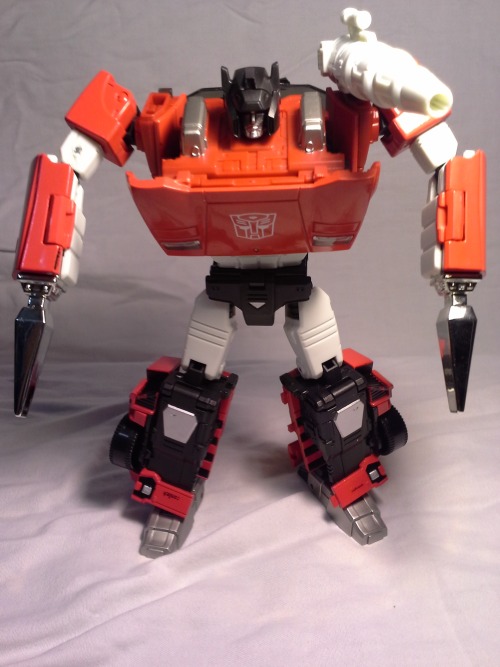 hobojoe007:  Transformers: Masterpiece Sideswipe I was never much interested in Masterpiece sideswipe after I learned that he was almost half the size of normal Masterpiece figures, for his size he is not worth the import price of ๠ and there were no