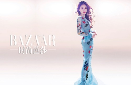 LIN YUN wearing GUCCI RESORT 2016 for HARPER’S BAZAAR CHINA 