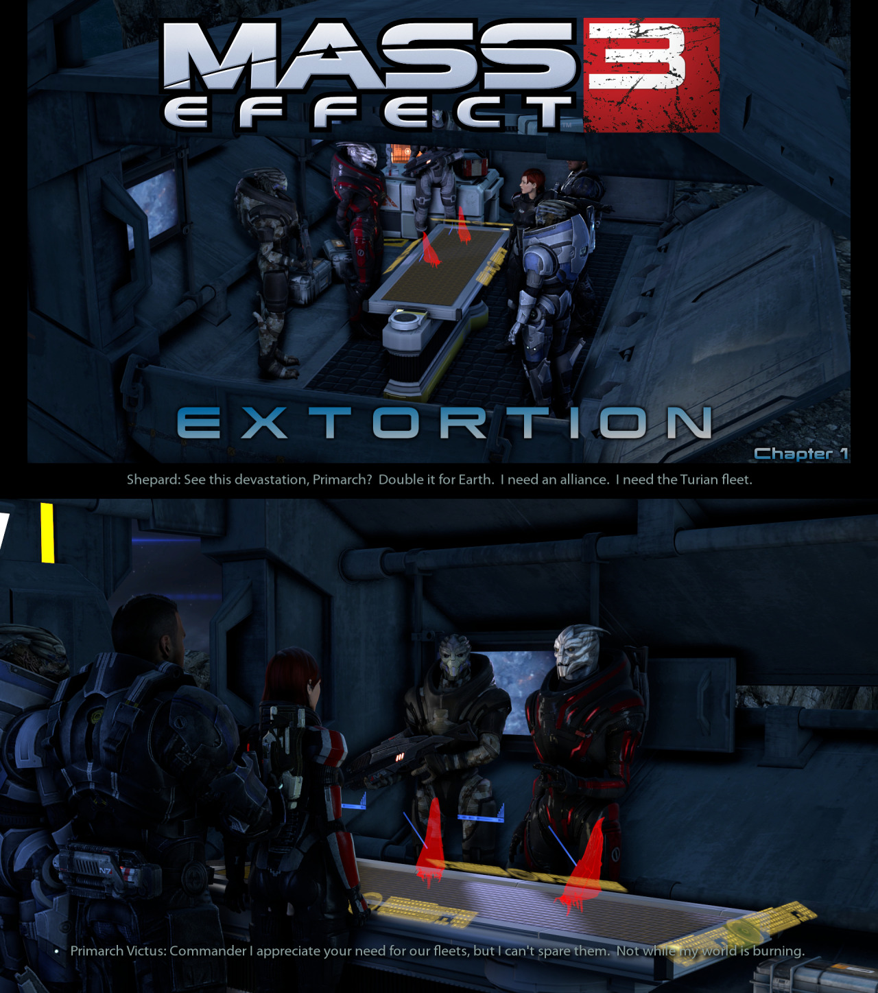 Mass Effect 3: Extortion Chapter 1: Menae1920 x 1080 renders: http://www.mediafire.com/download/zhqzpkxada9rzze/Extortion