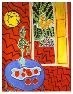 goodreadss:    ‘Red Interior: Still Life on a Blue Table’ (1947),   Henri Matisse. Still Life with a Head  by Henri Matisse.  
