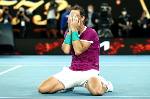 amelmajrii: Rafael Nadal of Spain celebrates match point in his Men’s Singles Final match agai