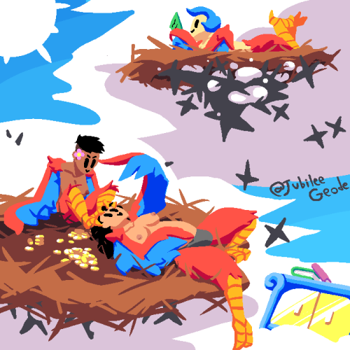 Copper Harpies Of The Fairy Tree, Redraw Of An Old Drawing From 2020, And Renewed Character Refs Just