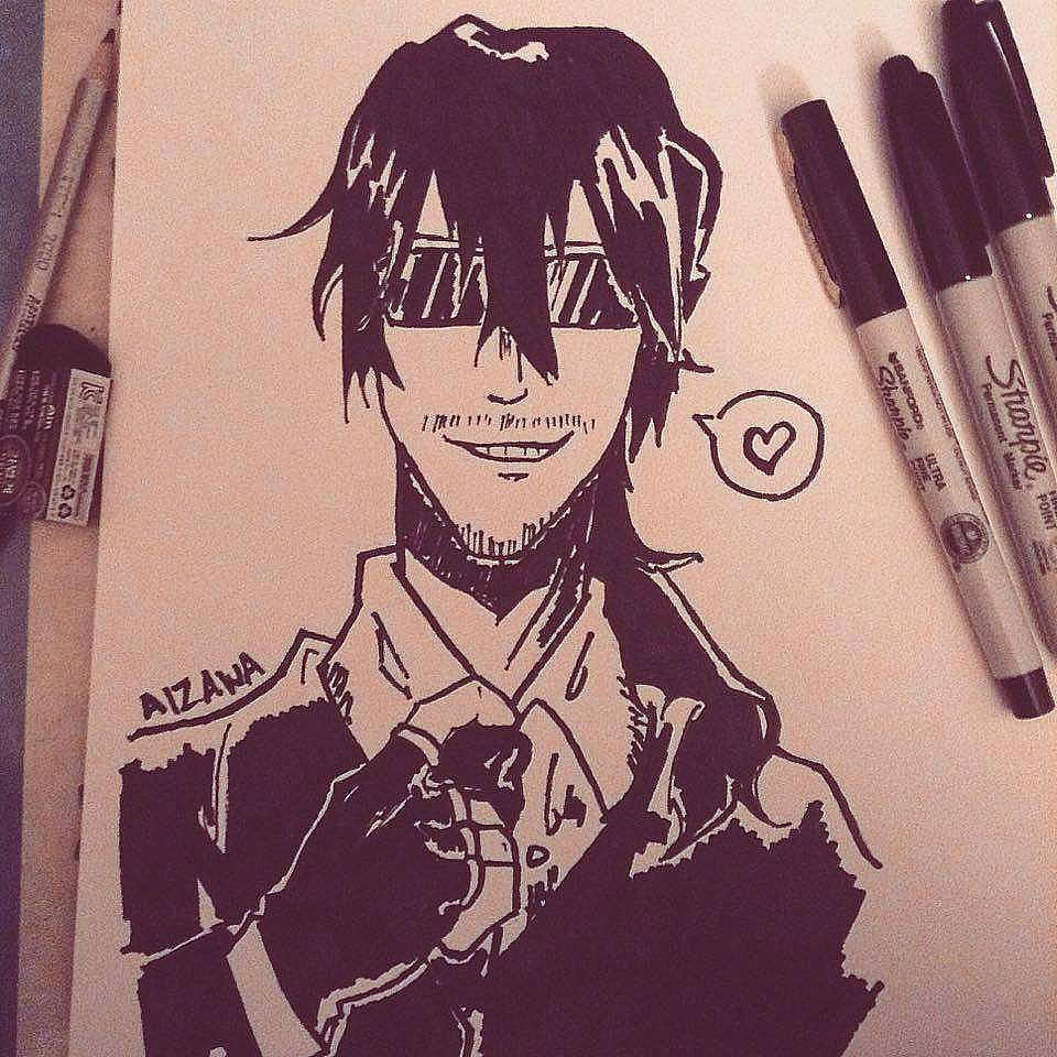 burrito-aizawa-sensei:Last two inktobers and a Maizawa in the ugliest scarf I’ve