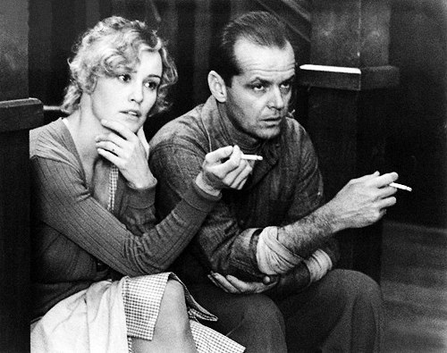 lowmorale:  Jessica Lange and Jack Nicholson on the set of The Postman Always Rings