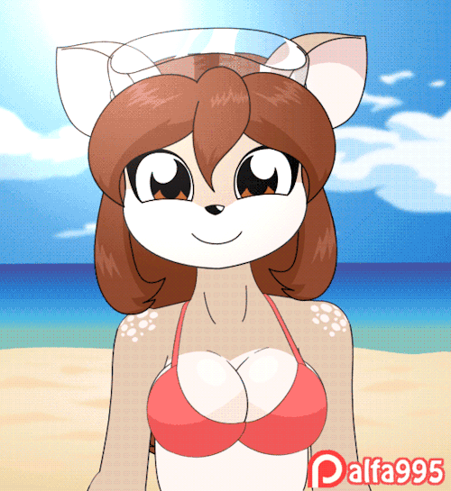 alfa995-nsfw: Doe in a bikini is always nice to see, but thanks to Queen we get a little extra treat!   I posted this on my Patreon about a month ago. If you like my work and would like early access to lewd animations and other neat perks please consider
