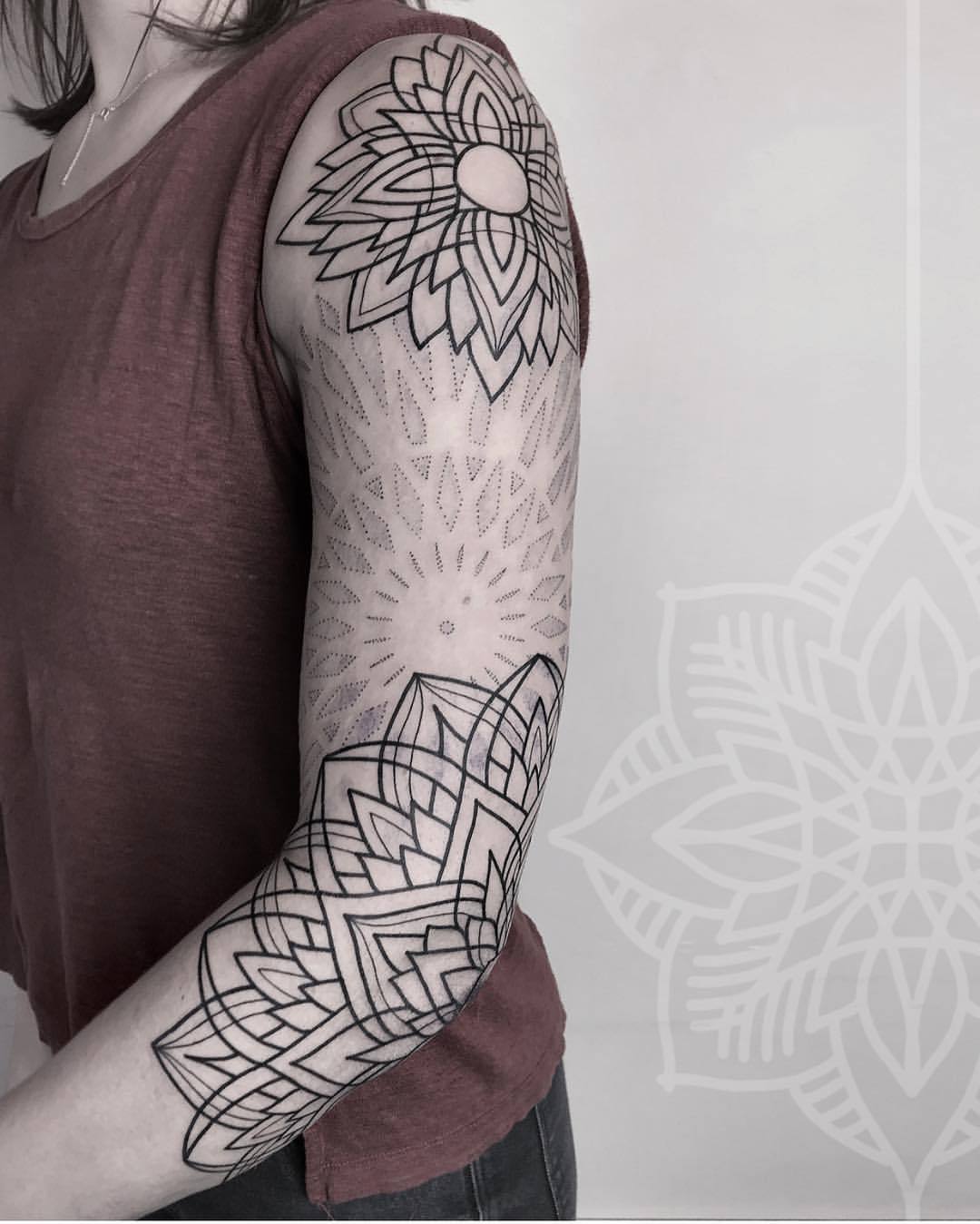 Full mandala sleeve with flower of life filler pattern  Mandala tattoo  sleeve women Mandala tattoo sleeve Sleeve tattoos for women