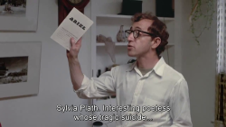 jaanfe:  professorsparklepants:  nineteencallme:  dolorimeter:  woody allen, the irredeemable creep whose obvious misogyny was misinterpreted as creative genius by the college-boy mentality.   #gosh i wonder why sylvia plath’s poetry is important to