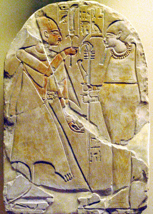 Votive stele in honor of the god Ptah, dedicated in his temple at Deir el-Medina by Nakht-em-Mut, fo
