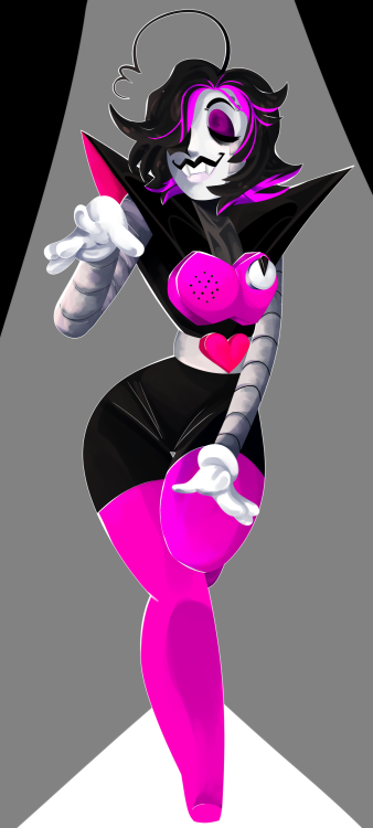 toxicgummy:  princeofmints:  (done with permission from @toxicgummy ) this has been one of my favourite mettaton drawings for awhile bc the pose is wonderful and i adore gummy’s art with like. all my being ;; i figured it’d be nice painting practice