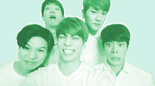 623s:  The five dazzling members of South Korean contemporary boy group SHINee unable to take one proper photo together. 