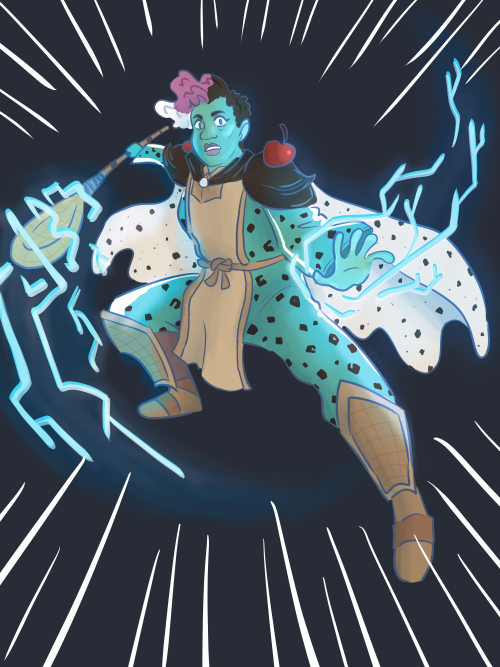 ghostlygooberart: ive gotta draw glow-y magic stuff more bc its so fun to draw?? [ID:  A fully-