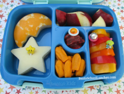 fitnesstipsonly:  Space Bento - This area themed lunch was inspired by my set of adorable choices. I personally like this set of choices and I may need to buy another set to have on hand just in case one gets lost or damaged.I made the star and the moon