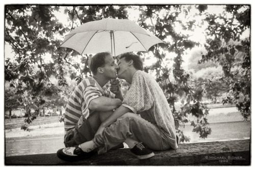 Me kissing Alain, Besançon 1990. Photo: Michael Bidner