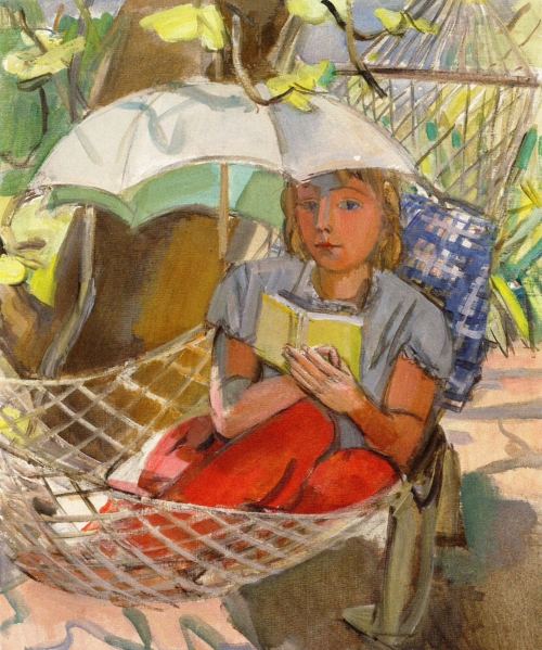 art-centric:Maurice Barraud - Woman Reading in a Garden