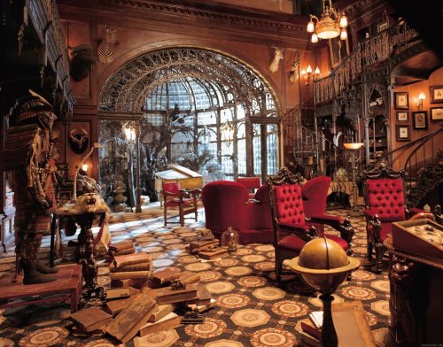 steampunktendencies:    The Study Set from the Haunted Mansion.    I love it! Gorgeous!