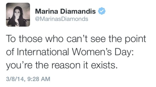 ghostly-youth:lanadelyasss:feminist marina is the best marinainternational womens day is my bday and