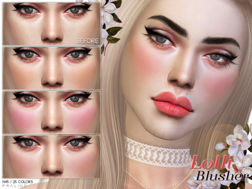 bestabsolutepraline:Sweet blush in 25 colors. • DOWNLOAD - Lolli BlusherOmbre-style dry lip