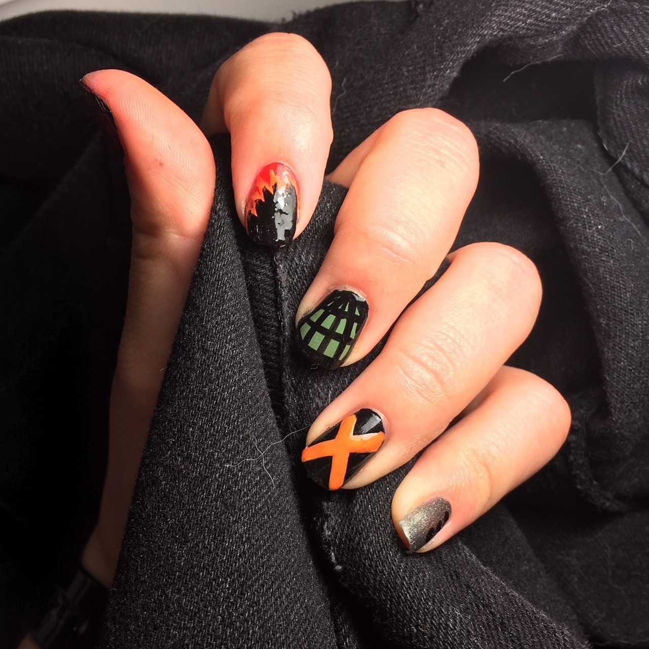 Bakugou Inspired Acrylic Nails