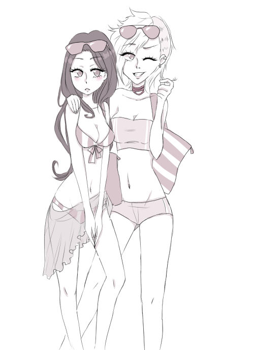 ltomomi:  Welcome to my Tumblr ♥  My favourite Pairing from LoL, Cait & Vi ♥♥ I’ll colour it later :P You once asked if your followers draw as well , at YES they do :D at least, i do :3 http://ikebanakatsu.tumblr.com/  God this is loving