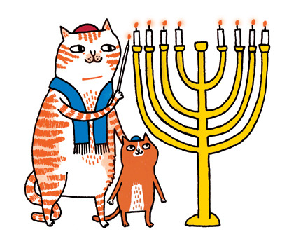 chroniclebooks: Happy Hanukkah from the Hanukcats! 