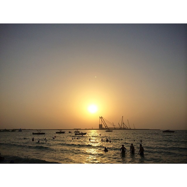 Sunset, Dubai - Sept 17, 2014 #dubai #sunset #uae #beach #travelphotography #travel #goodmemories (at The Beach, JBR)