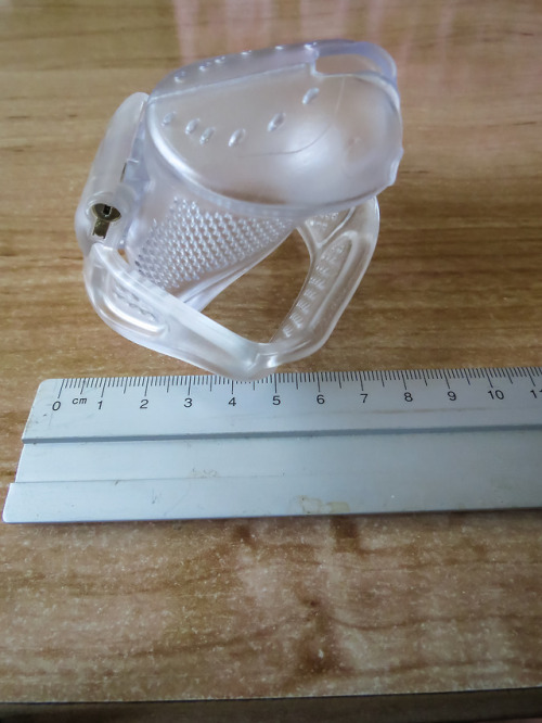 I call this tiny chastity cage “Girliemaker”