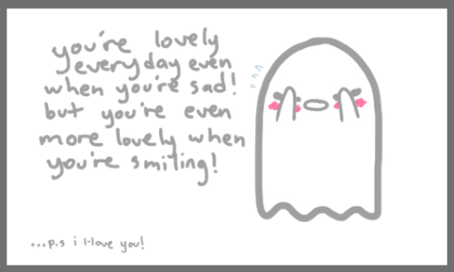 gnomosexuals:  i drew a blushy ghost thing bc my dash feels kinda…..gloomy??? idek but here it is 