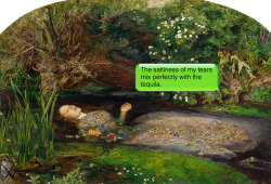 ifpaintingscouldtext:  John Everett Millais | Ophelia | 1852 
