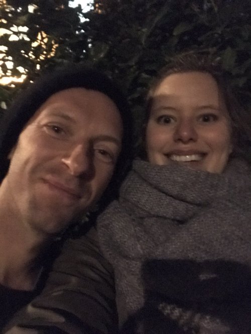 Chris with another fan at Air Studios in London - Nov 11, 2019