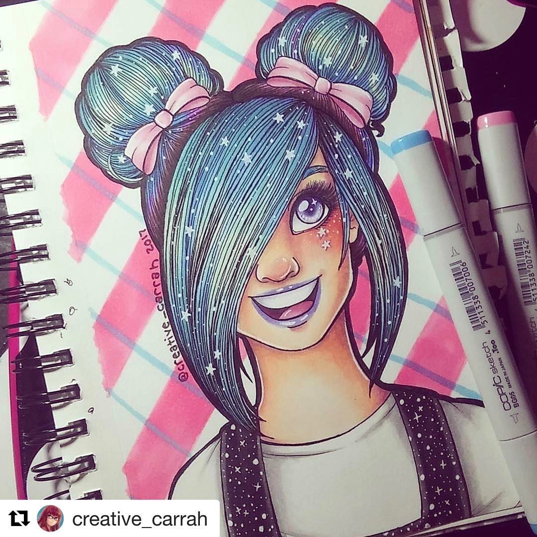 ZOOOMG @creative_carrah, one of my *FAVE* artists that I discovered through social media, has drawn the cutest lil pic from my space bunz video 😭😍😍😍💙💚 ISNT IT SO AMAZING?? I love carrah’s art style soooo much!! 👸🏼💖 THANK YOU, @creative_carrah!