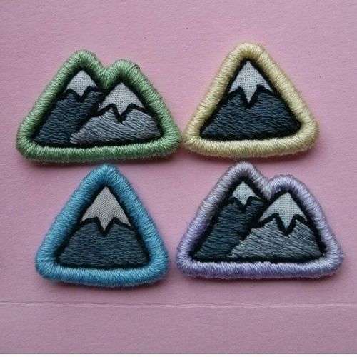 I hope your weekend is full of adventure#mountains #embroidery #patchgame #patch #handmade #pastel