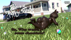rivaliant:    File size restriction, redirect to my dA for full sized wallpaper  http://rivaliant.deviantart.com/art/Easter-16-v2-599244856  Version two of my Sexy Easter Egg hunt with our favorite easter chocolate bunny Silkif you missed Version 1 check