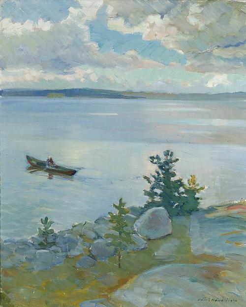 Rower   -    Väinö HämäläinenFinnish,1876-1940Oil on canvas, 61 x 50 cm.