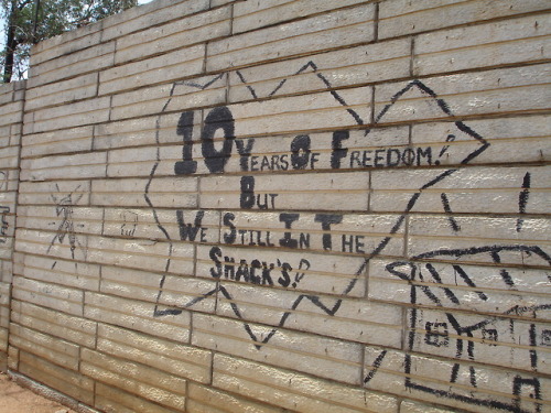 Anarchist graffiti at Motsoaledi squatter camp, Soweto, 2006