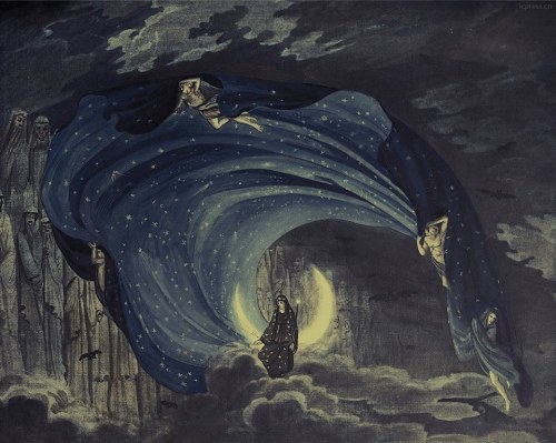 gravedesires: Karl Friedrich Schinkel - The Hall of Stars in the Palace of the Queen of the Night ( 