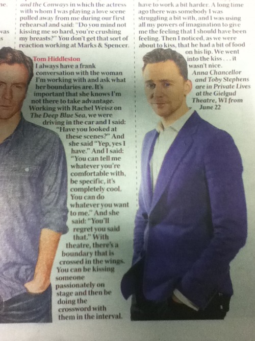 gofuckyourselftomhiddleston:  kathecello:  look at the attractive motherfucker I found in The Times 