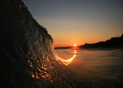 blazepress:  Sunset curving up a wave.