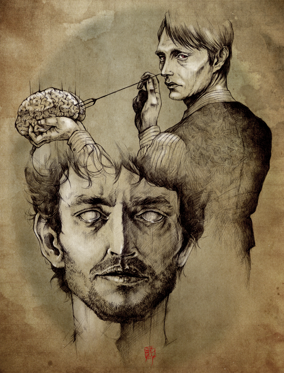 nbchannibal:  hannibites:  What do you see? by ©Themeedes  Inkpen on paper and digital