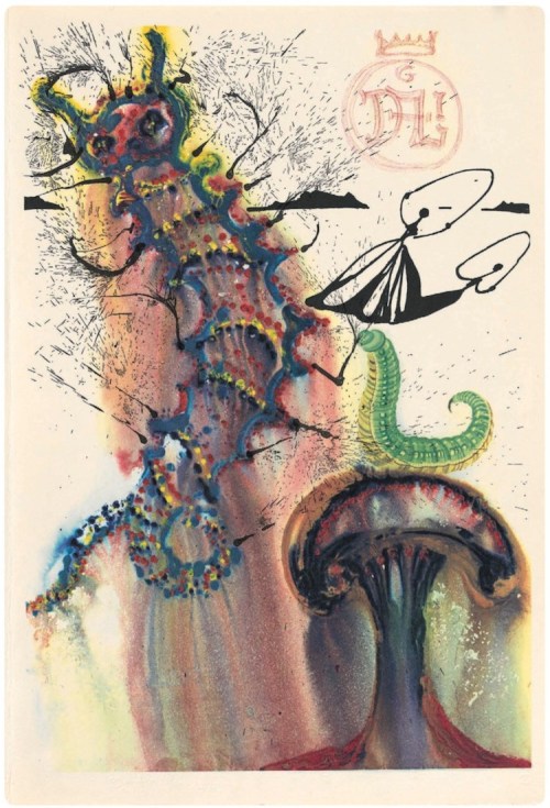 wtxch:Salvador Dalí’s illustration for Alice In Wonderland,1969.
