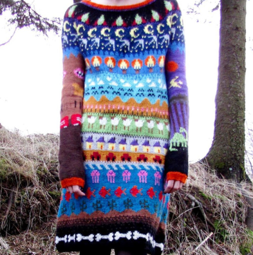 feministfiberart:Knit sweater by the Icelandic artist Ýrúrarí, our first featur