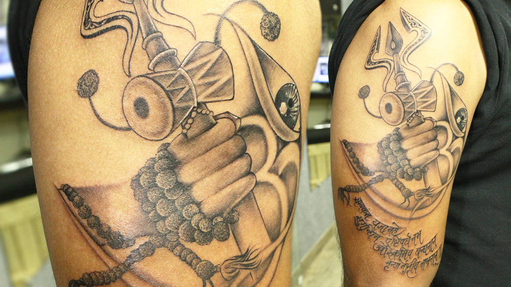 Shiva Trishul Tattoo By Pratik Patkar At Aliens Tattoo India  Behance