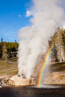 dfslioch:  Riverside Geyser rainbow in Yellowstone