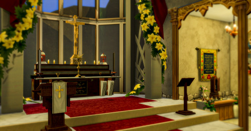 Soo, I made a Catholic Church for my mexican sims, I love colonial style Church CC stuff is from Pan