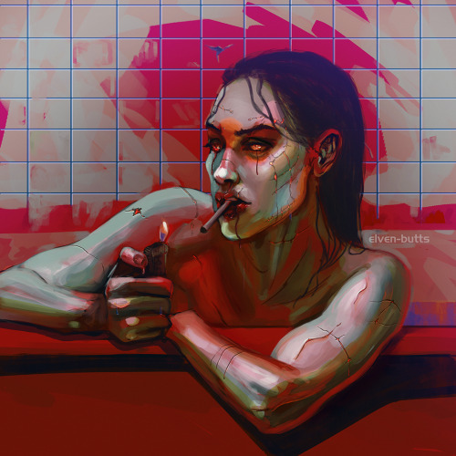 elven-butts: if I had a nickel for every time I’ve drawn bloody Shepard smoking in a bathtub, I woul