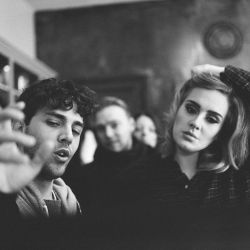 xaviersdolan:  Xavier Dolan &amp; Adele (behind the scenes of ‘Hello’ music video). 