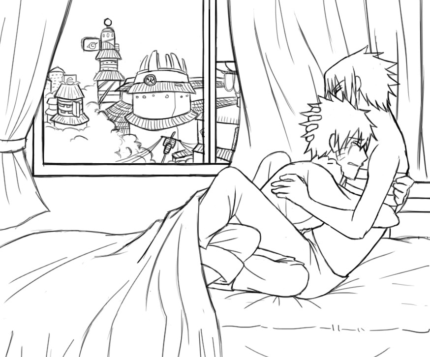 narumaru:  SasuNaru - Heâ€™s back &lt;3Artist: personic poochSource: Deviantart