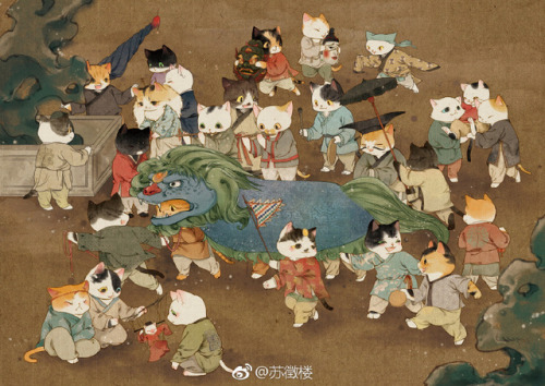 changan-moon:Cat &amp; Song dynasty by  苏徵楼