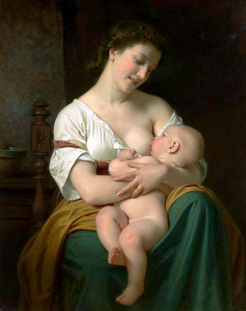 artiebagagli: Hugues Merle - Mother and Child (Une mère allaite son enfant)