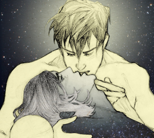 hirrient:
“Drew some Helios/Selene to go with my fanfic because of COURSE Hamletmachine found a way to take my Starfighter obsession to a new level~
”