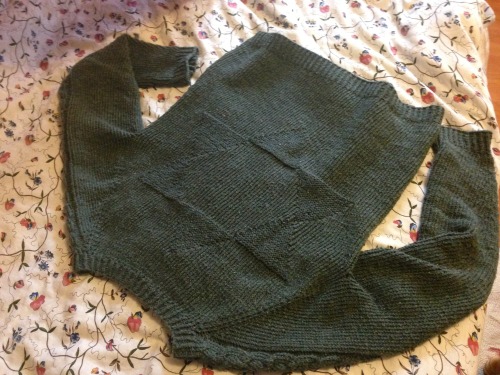 pardalote:mouldy-soybeans:My Hanukkah Sweater is finished for real this time, no more safetypins. Th